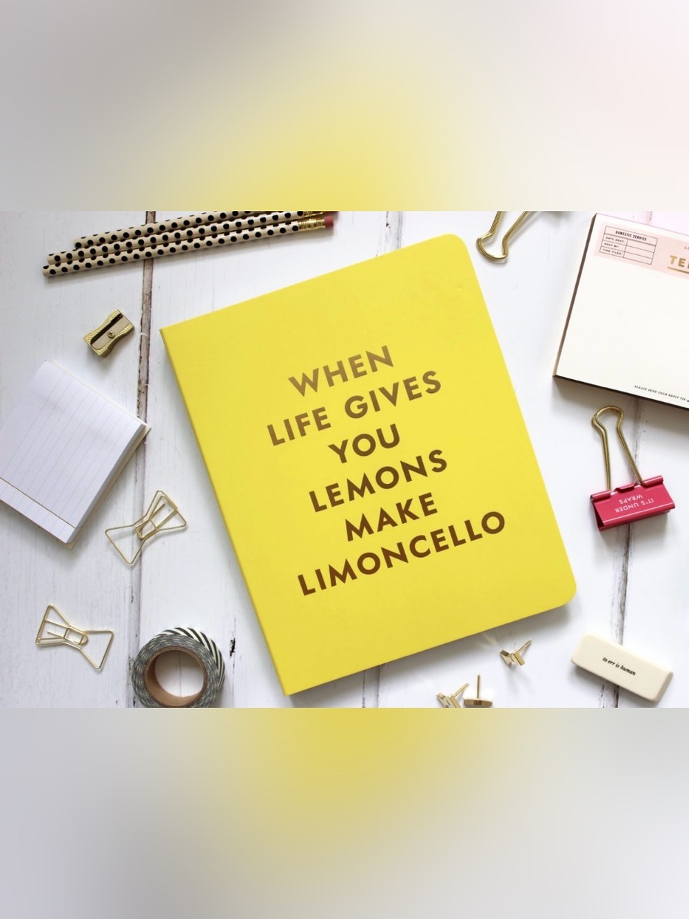 Kate Spade WHEN LIFE GIVES YOU
LEMONS MAKE LIMONCELLO Leatherette Notepad Folio